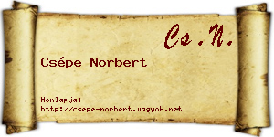 Csépe Norbert névjegykártya