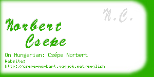 norbert csepe business card