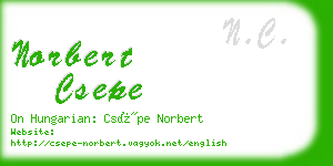 norbert csepe business card